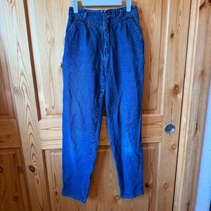 Vintage 80s Seattle Blues Denim Jeans High Rise 25 x 31 Bareback Tapered Leg